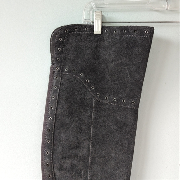 Vince Camuto Bestan Grey Suede Over The Knee Riding Boots - Picture 10 of 13
